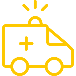 Illustration d'une ambulance jaune.
